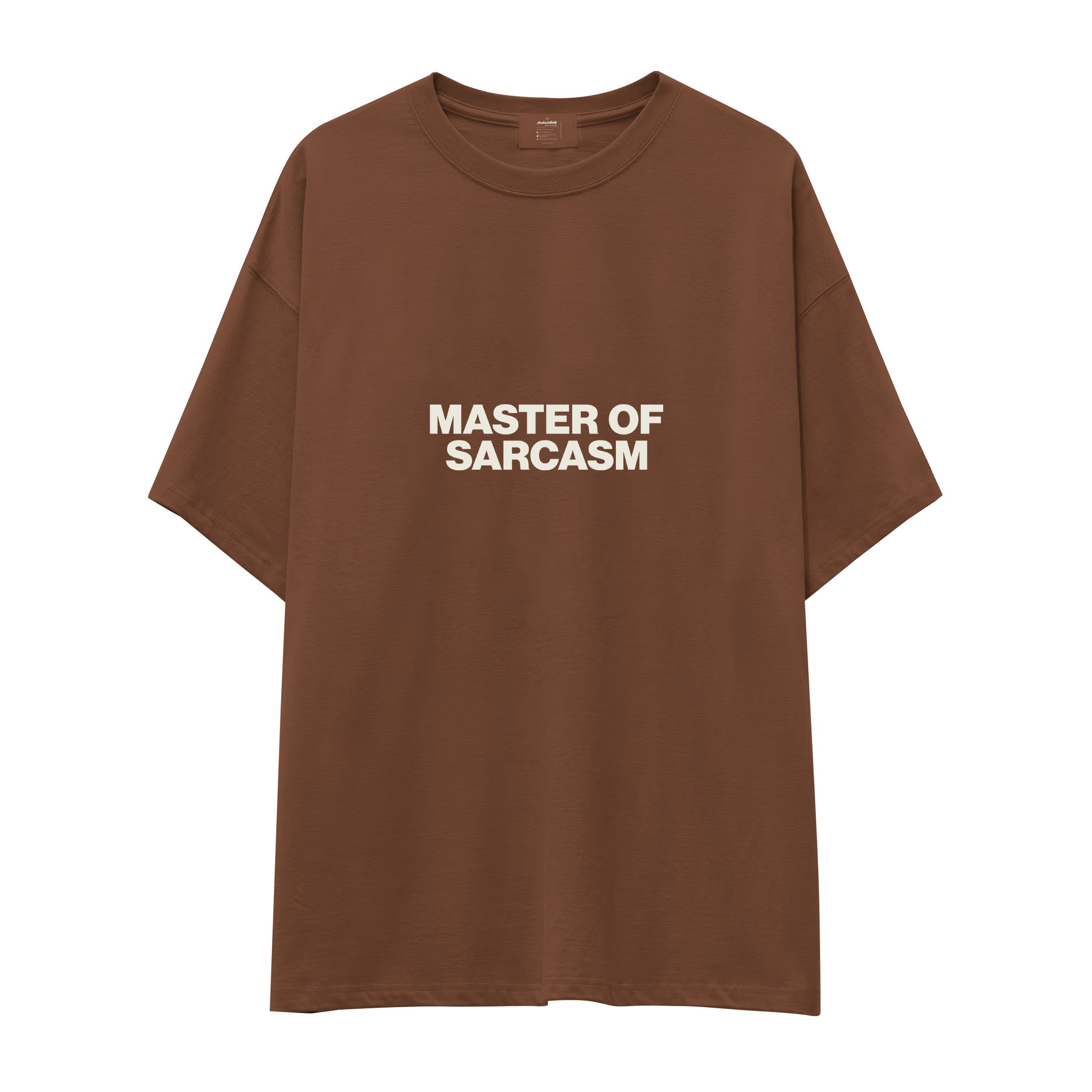 Master Of Sarcasm Oversize Tişört - Kahverengi - ön görünüm