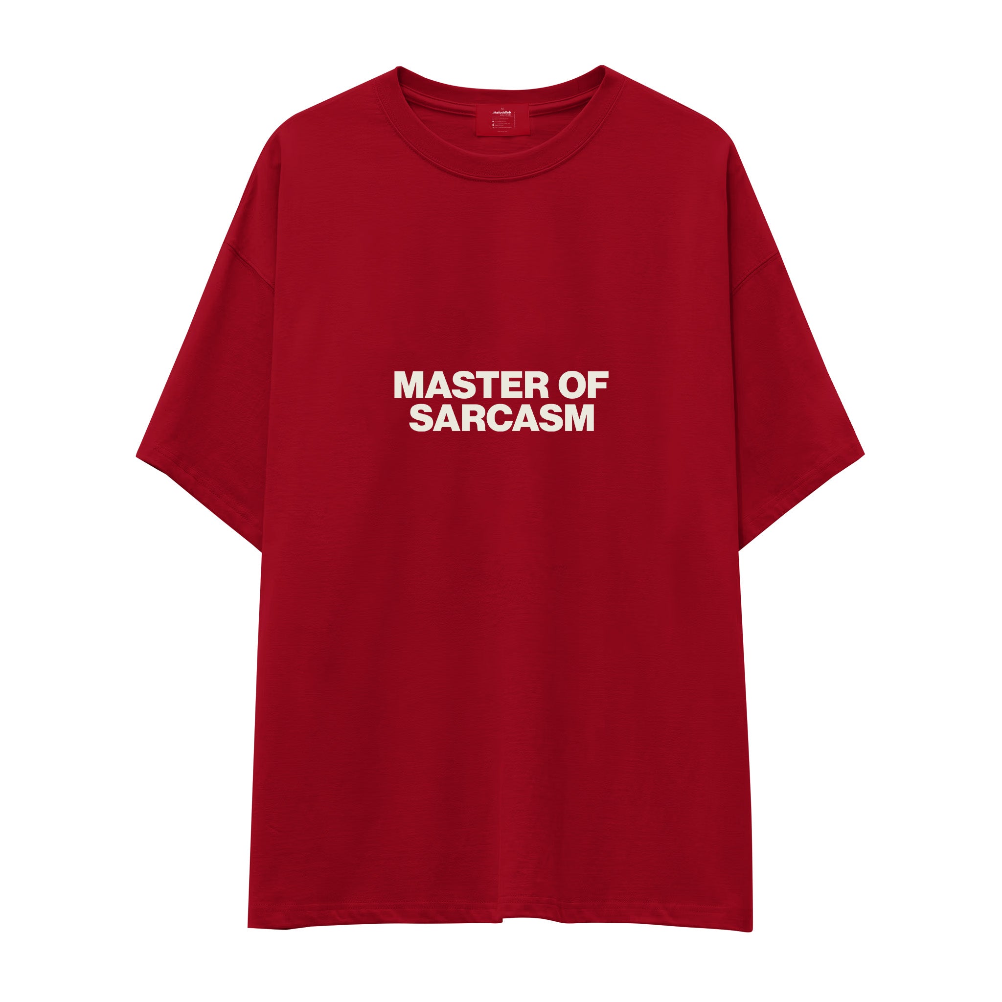 Master Of Sarcasm Oversize Tişört - Kırmızı - ön görünüm