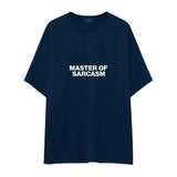 Master Of Sarcasm Oversize Tişört - Lacivert - ön görünüm