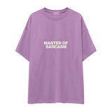 Master Of Sarcasm Oversize Tişört - Lila - ön görünüm