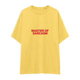Master Of Sarcasm Oversize Tişört - Sarı - ön görünüm
