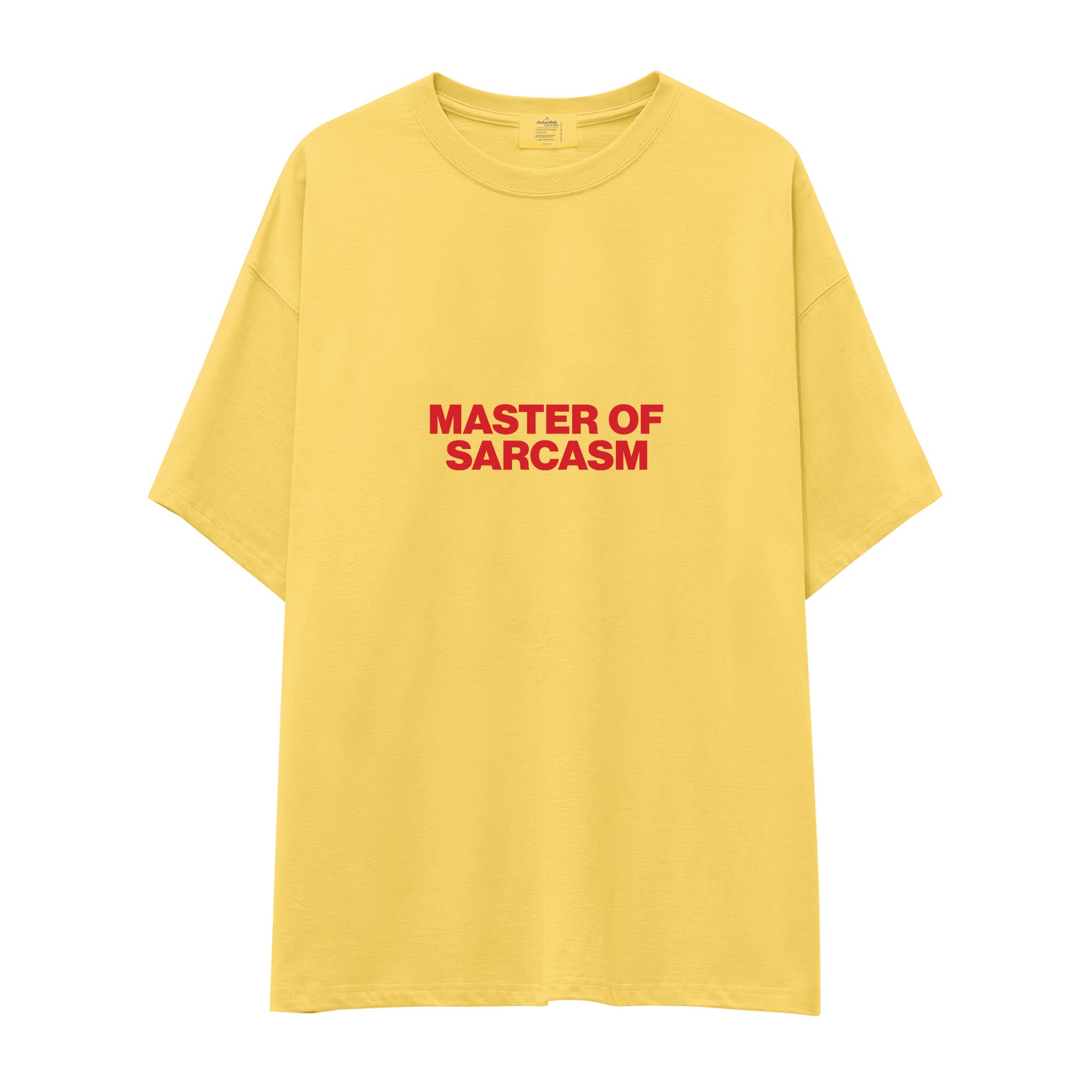 Master Of Sarcasm Oversize Tişört - Sarı - ön görünüm