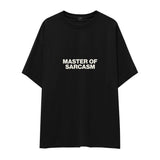 Master Of Sarcasm Oversize Tişört - Siyah - ön görünüm