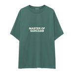 Master Of Sarcasm Oversize Tişört - Yeşil - ön görünüm