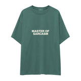 Master Of Sarcasm Oversize Tişört - Yeşil - ön görünüm