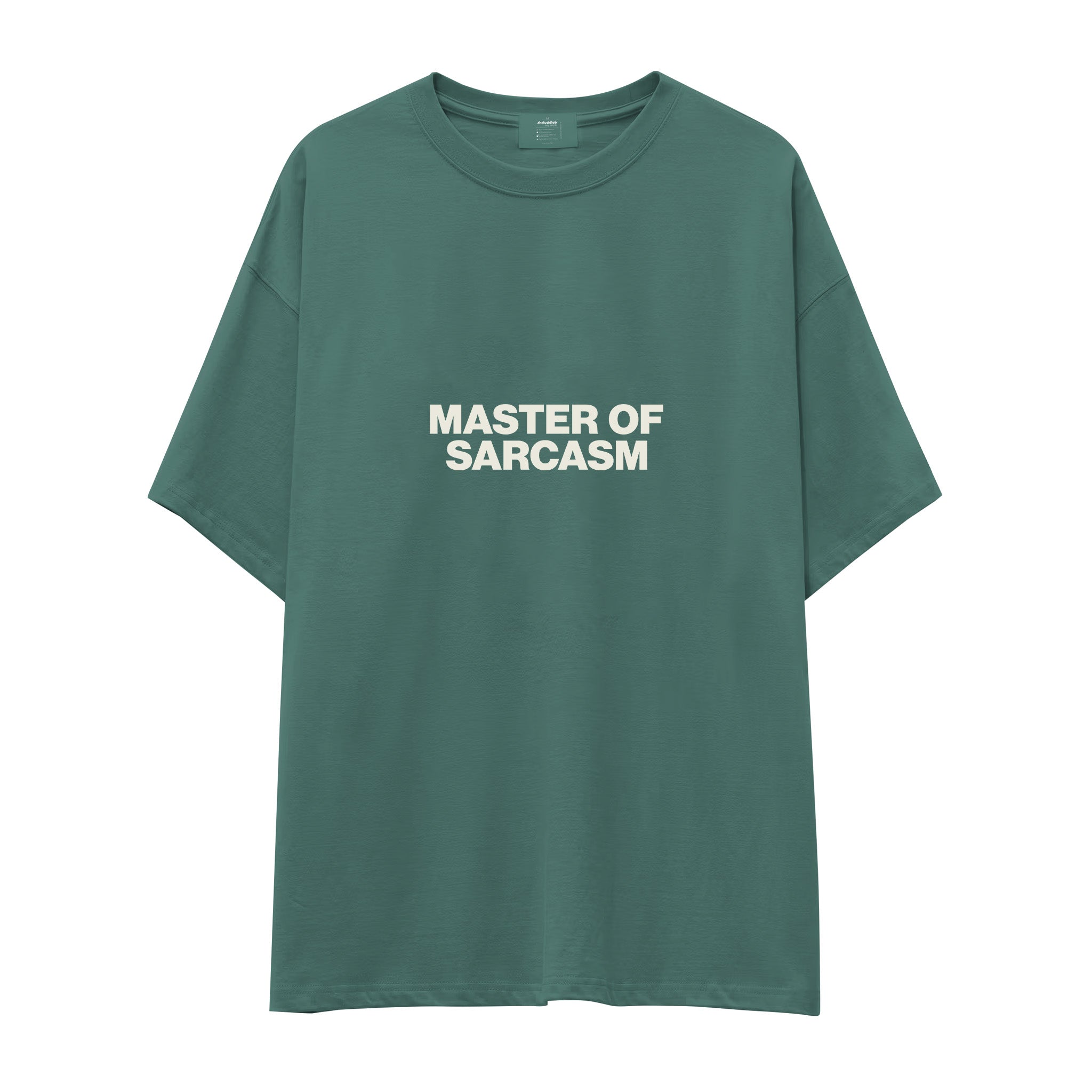 Master Of Sarcasm Oversize Tişört - Yeşil - ön görünüm