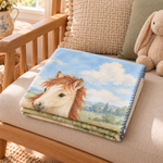 Meadow Pony Polar Bebek Battaniyesi — Katlı görünüm