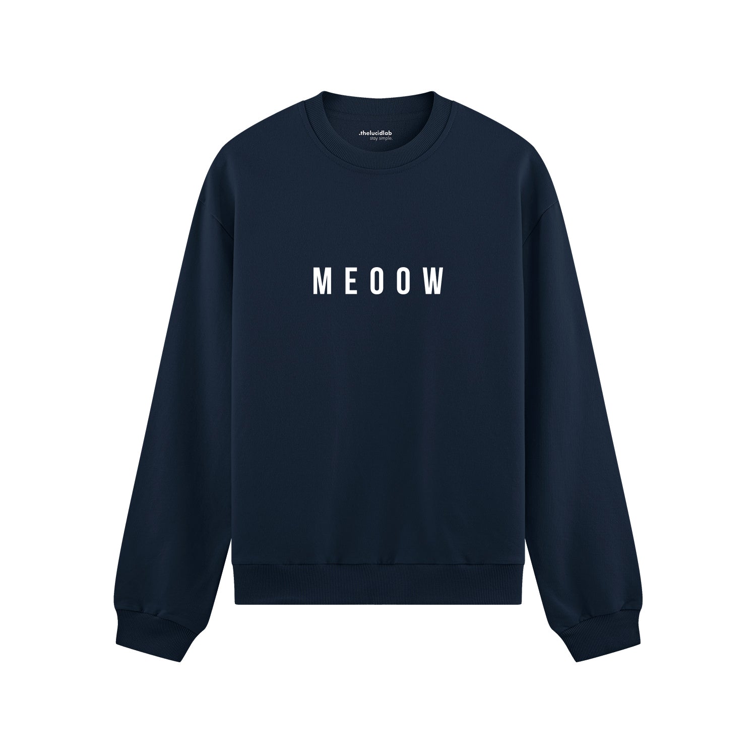 Meoow Oversize Sweatshirt - Lacivert - ön görünüm