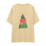 Merry Cat Moments Oversize Tişört Krem Arka