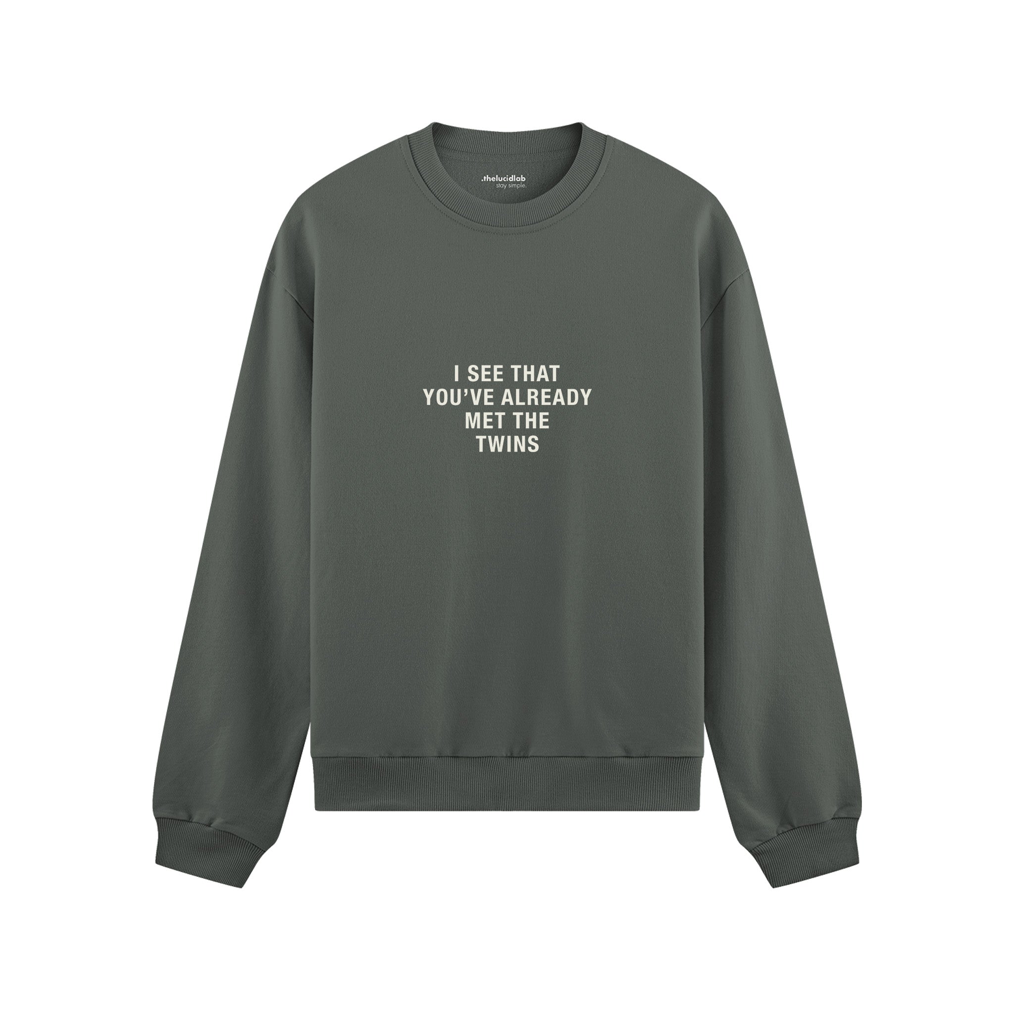 Met The Twins Oversize Sweatshirt - Antrasit - ön görünüm