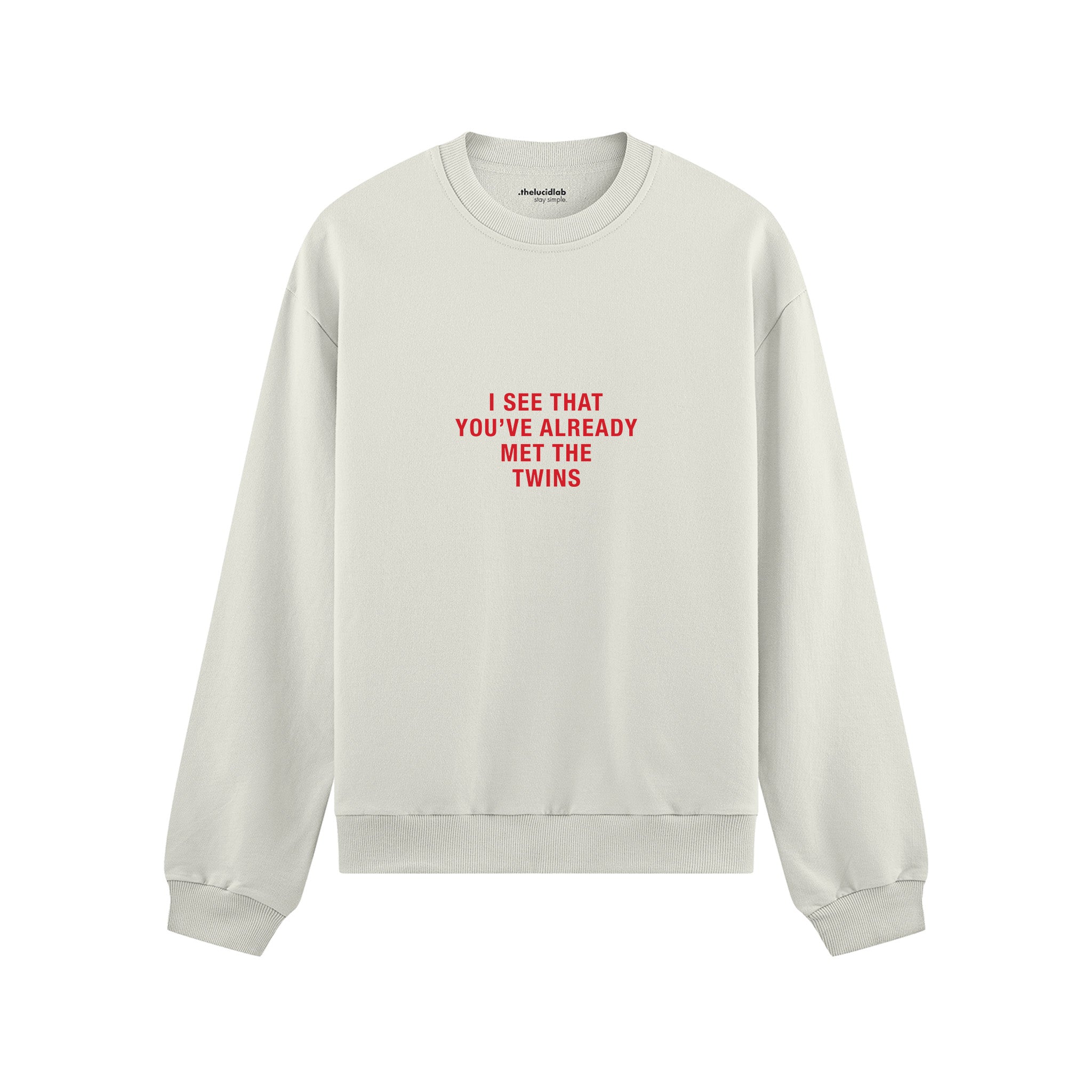 Met The Twins Oversize Sweatshirt - Beyaz - ön görünüm