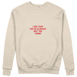 Met The Twins Sweatshirt - Bej - ön görünüm