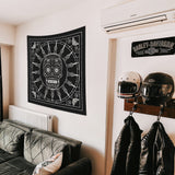 Mexican Skull Black/White Mandala Duvar Örtüsü