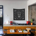 Mexican Skull Black/White Mandala Duvar Örtüsü