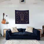 Mexican Skull Deep Blue Mandala Duvar Örtüsü
