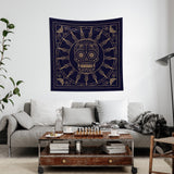 Mexican Skull Deep Blue Mandala Duvar Örtüsü