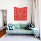 Mexican Skull Soft Red Mandala Duvar Örtüsü