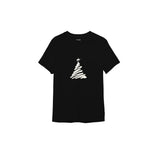 Minimal Christmas Tree Tişört Siyah Ön