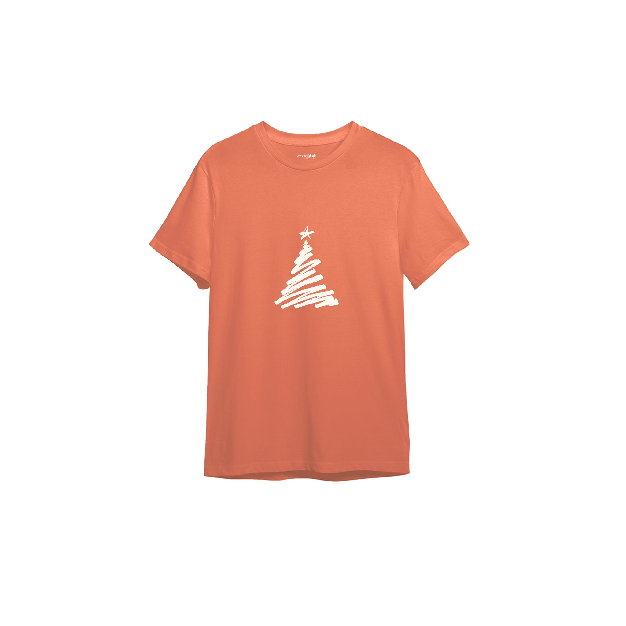 Minimal Christmas Tree Tişört Somon Ön