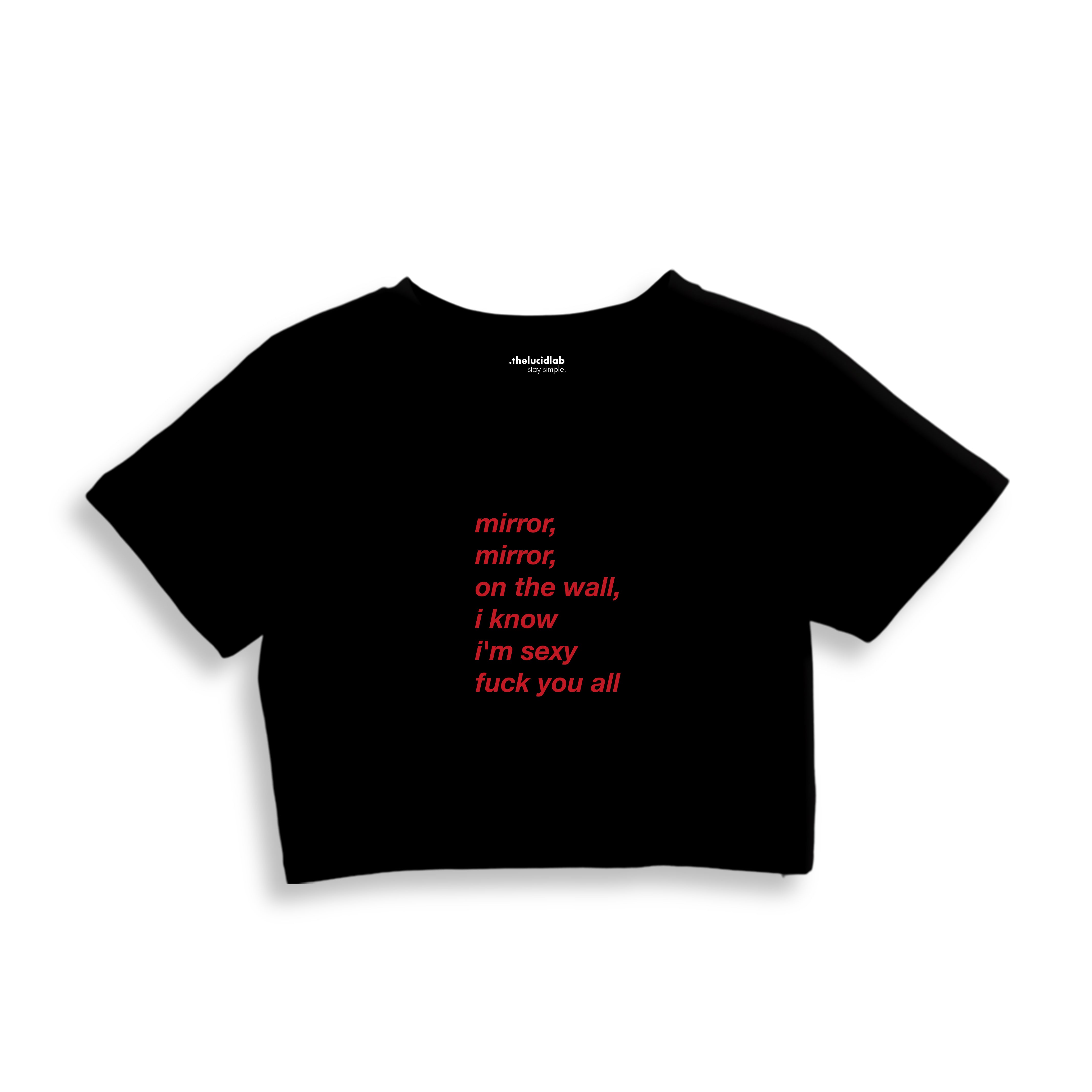 Mirror, Mirror Crop Tişört - siyah
