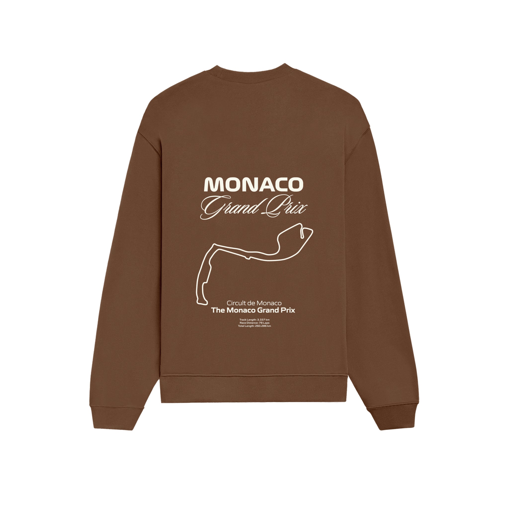 Monaco Grand Prix Oversize Sweatshirt - Kahverengi - arka görünüm