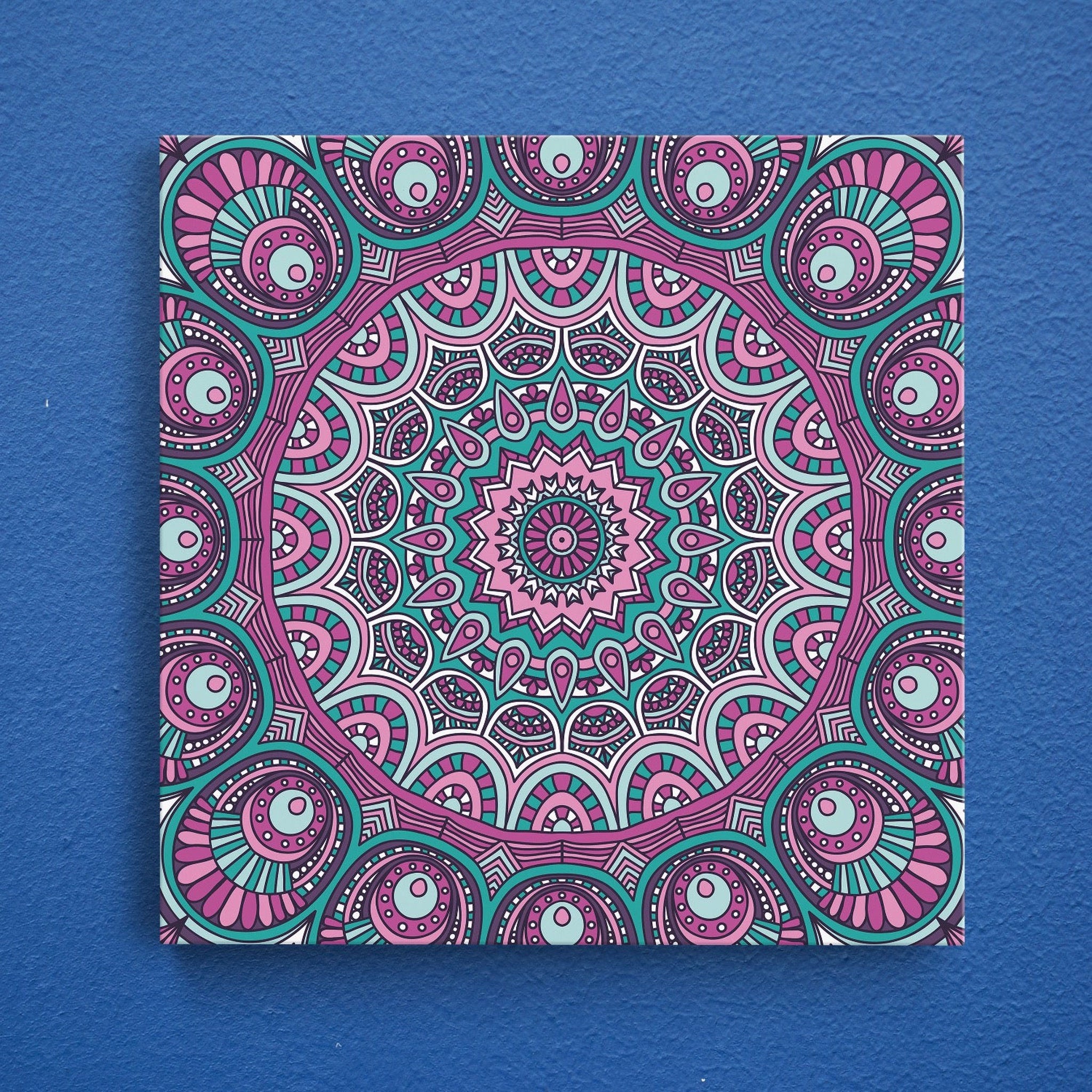 Mor Mandala Kanvas Tablo