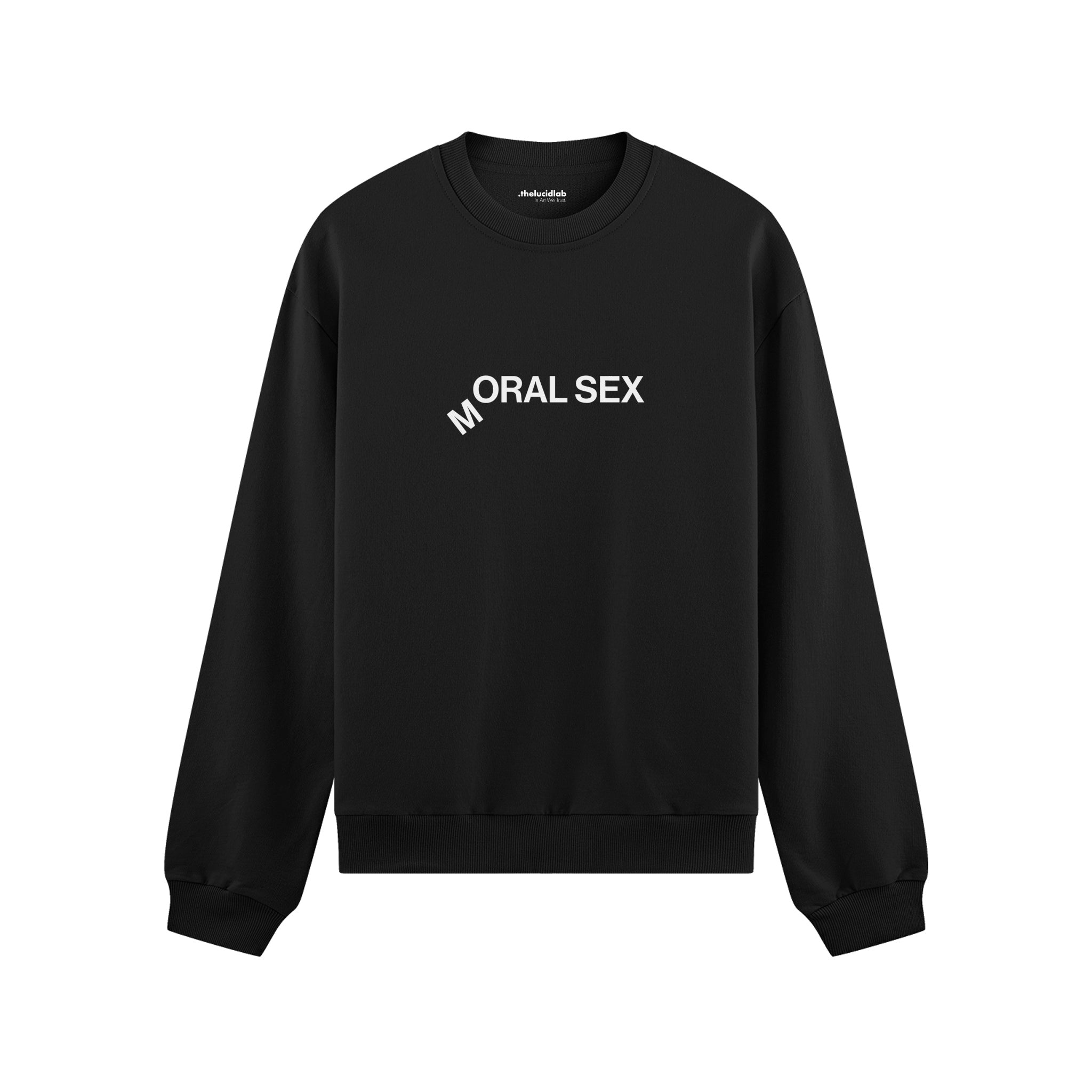 Moral Sex Oversize Sweatshirt - Siyah - ön görünüm
