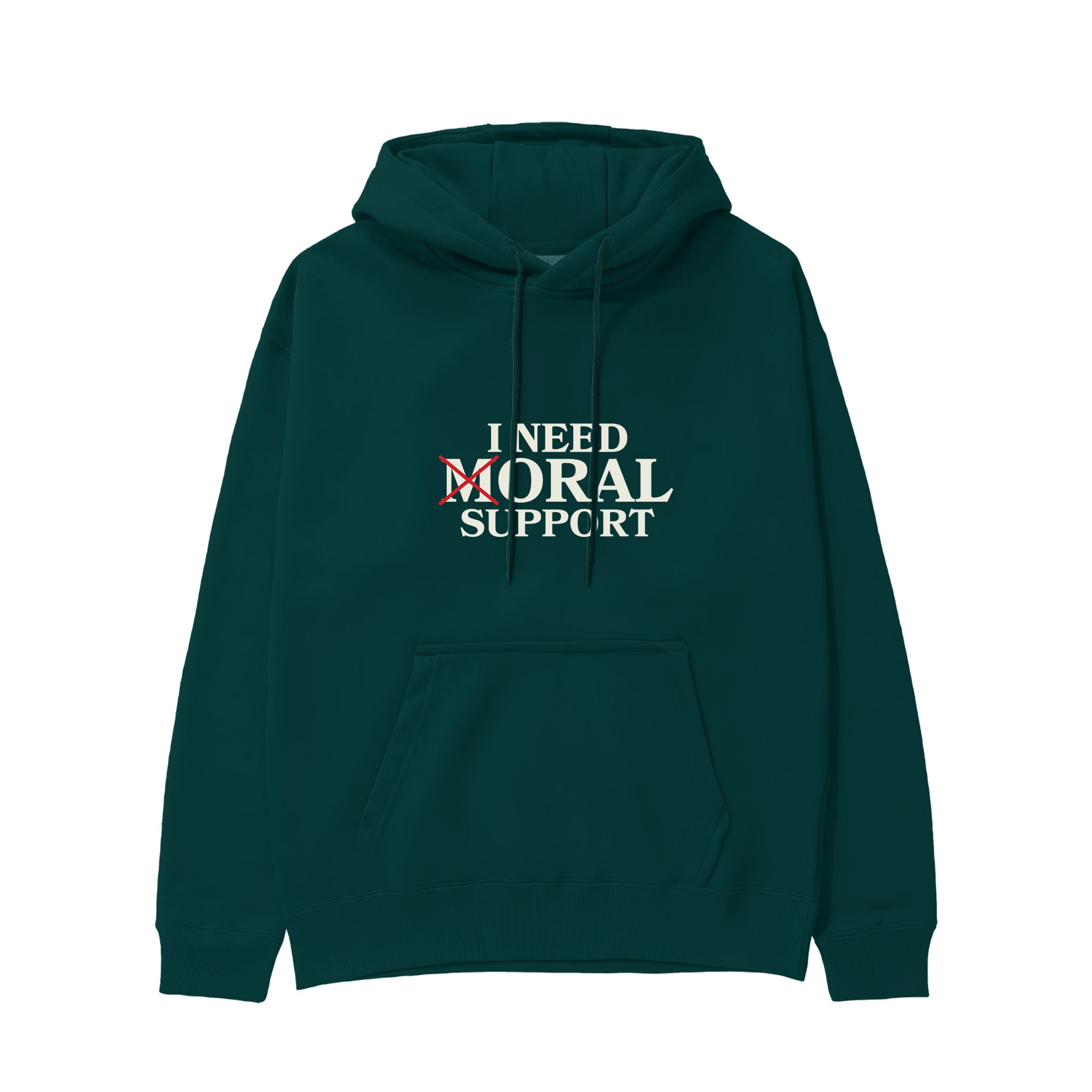 Moral Support Hoodie - Koyu Yeşil - ön görünüm