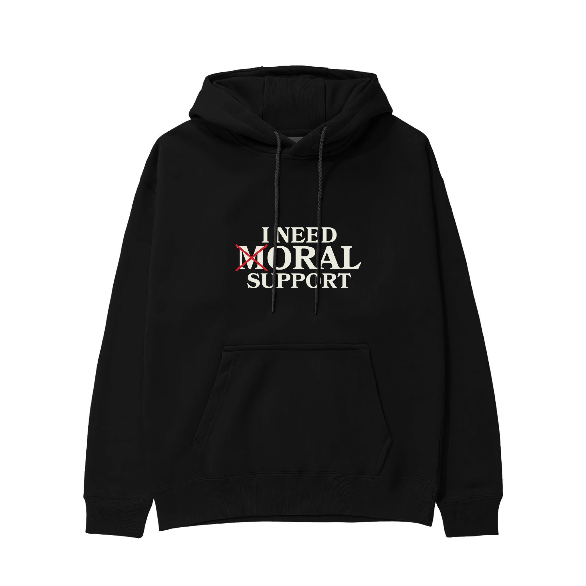 Moral Support Hoodie - Siyah - ön görünüm
