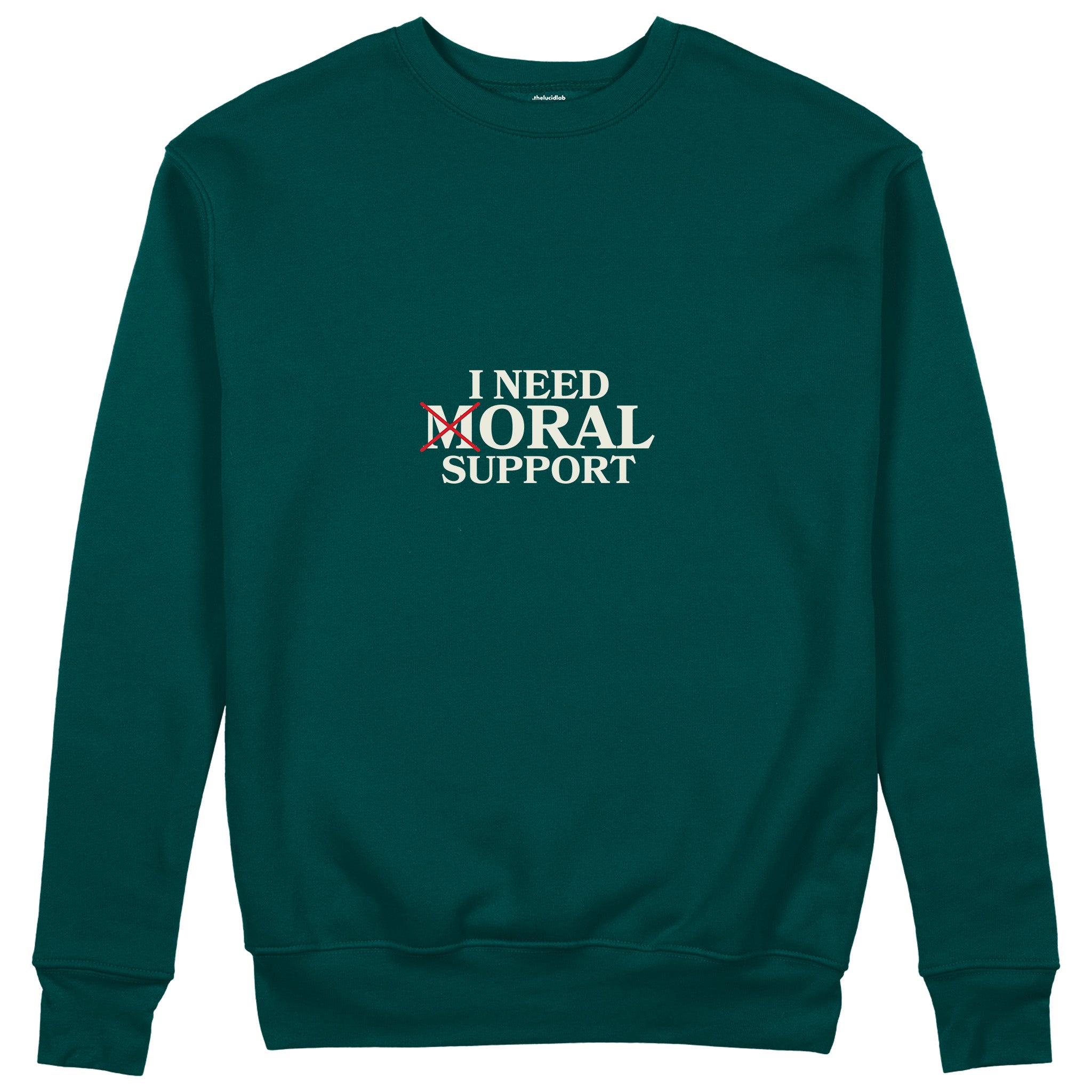 Moral Support Sweatshirt - Koyu Yeşil - ön görünüm