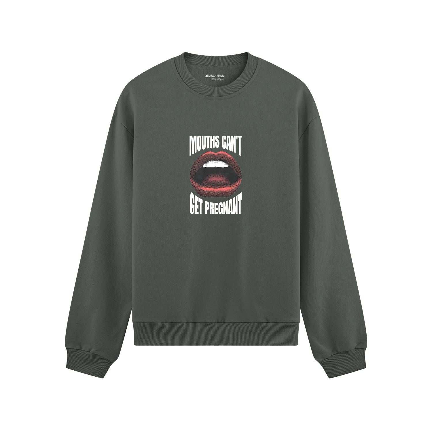 Mouths Can't Get Pregnant Oversize Sweatshirt - Antrasit - ön görünüm