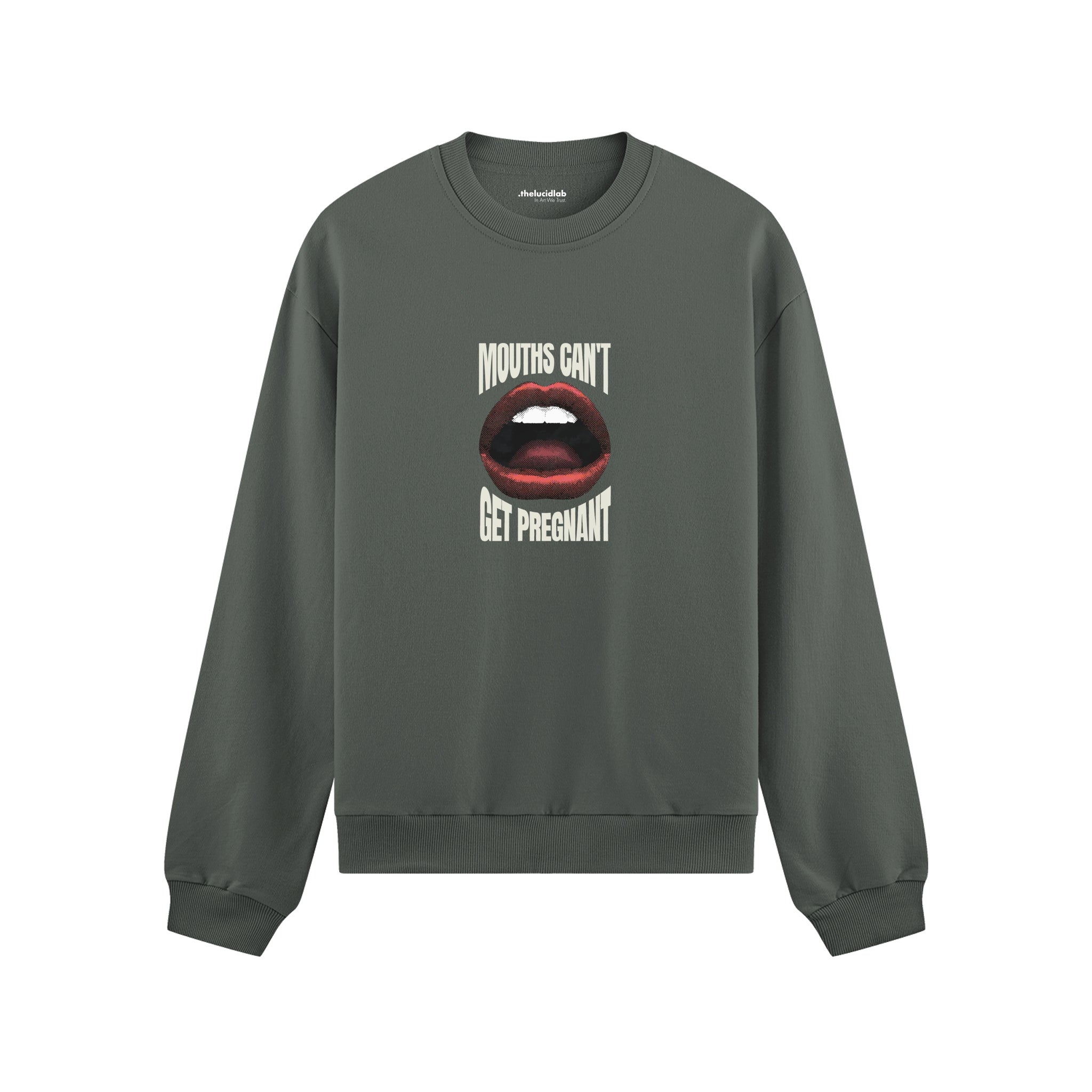 Mouths Can't Get Pregnant Oversize Sweatshirt - Antrasit - ön görünüm