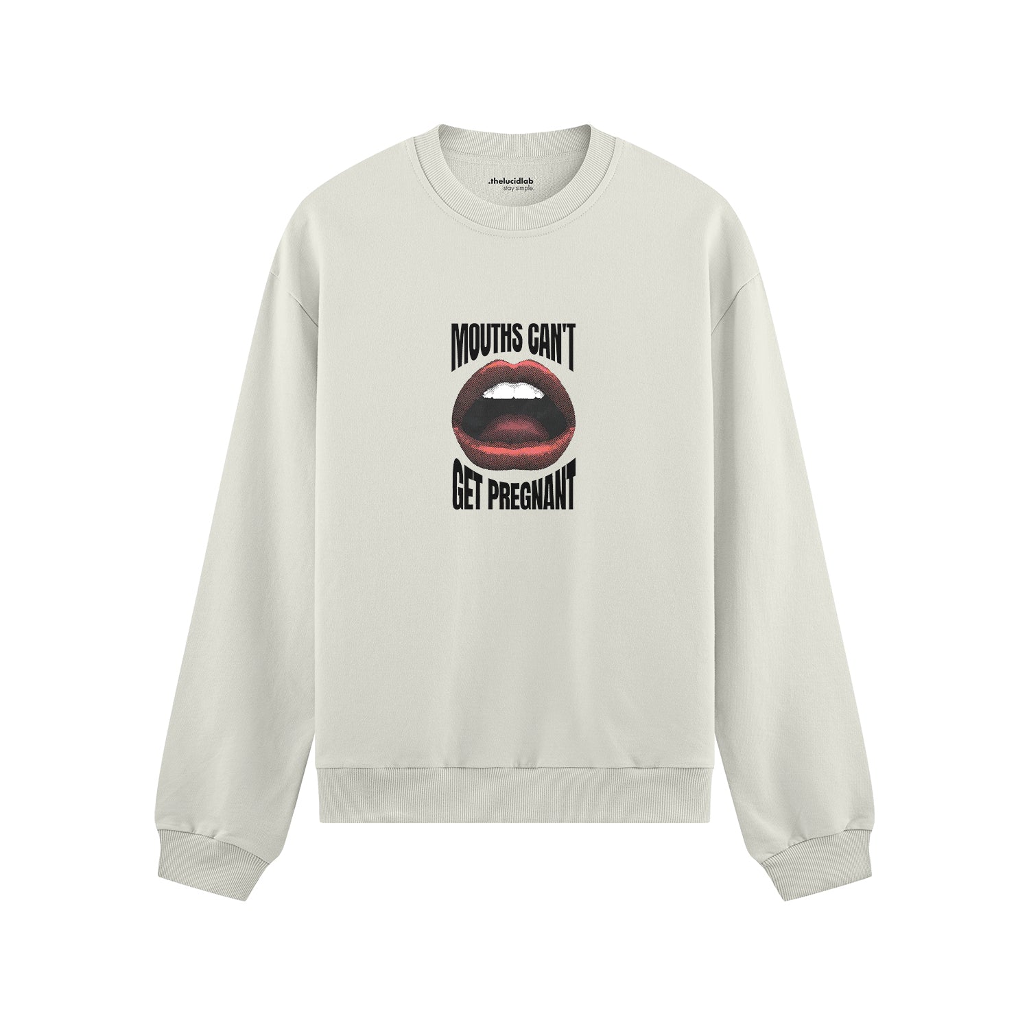 Mouths Can't Get Pregnant Oversize Sweatshirt - Beyaz - ön görünüm