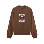 Mouths Can't Get Pregnant Oversize Sweatshirt - Kahverengi - ön görünüm