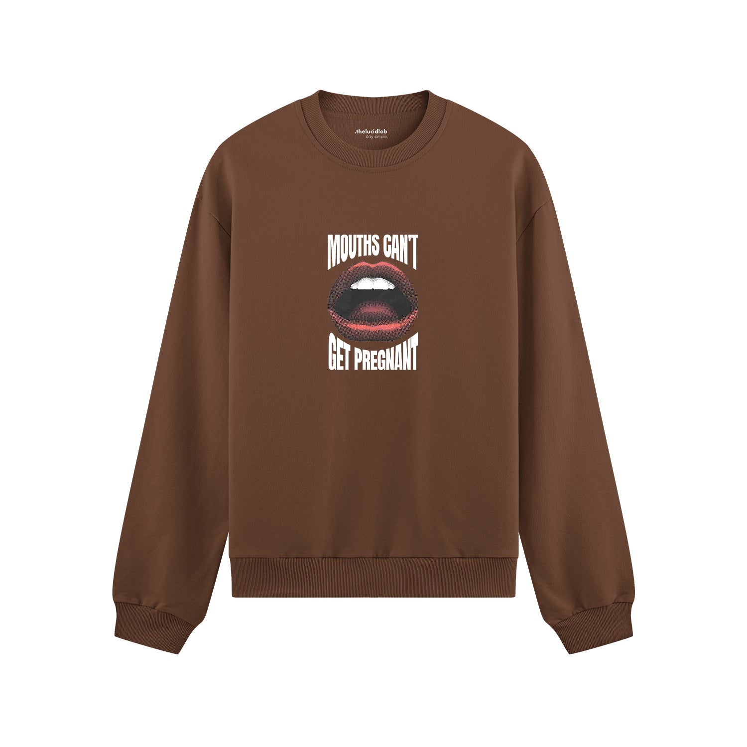Mouths Can't Get Pregnant Oversize Sweatshirt - Kahverengi - ön görünüm
