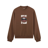 Mouths Can't Get Pregnant Oversize Sweatshirt - Kahverengi - ön görünüm