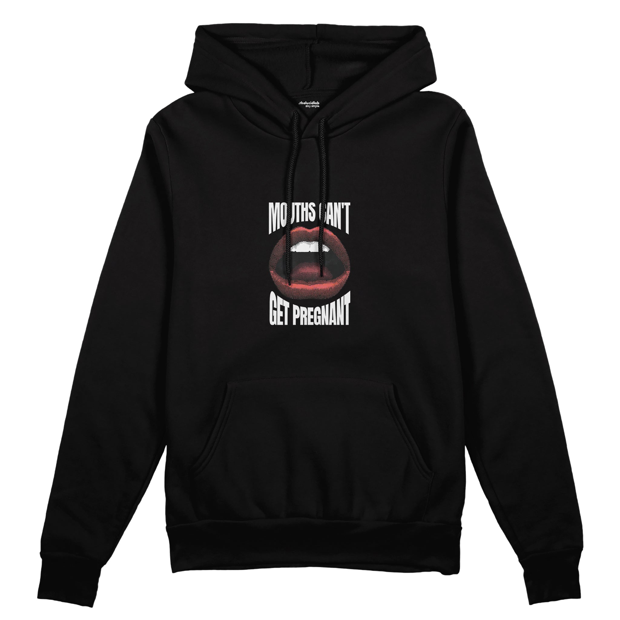 Mouths Can't Get Pregnant Oversize Hoodie - Siyah - ön görünüm