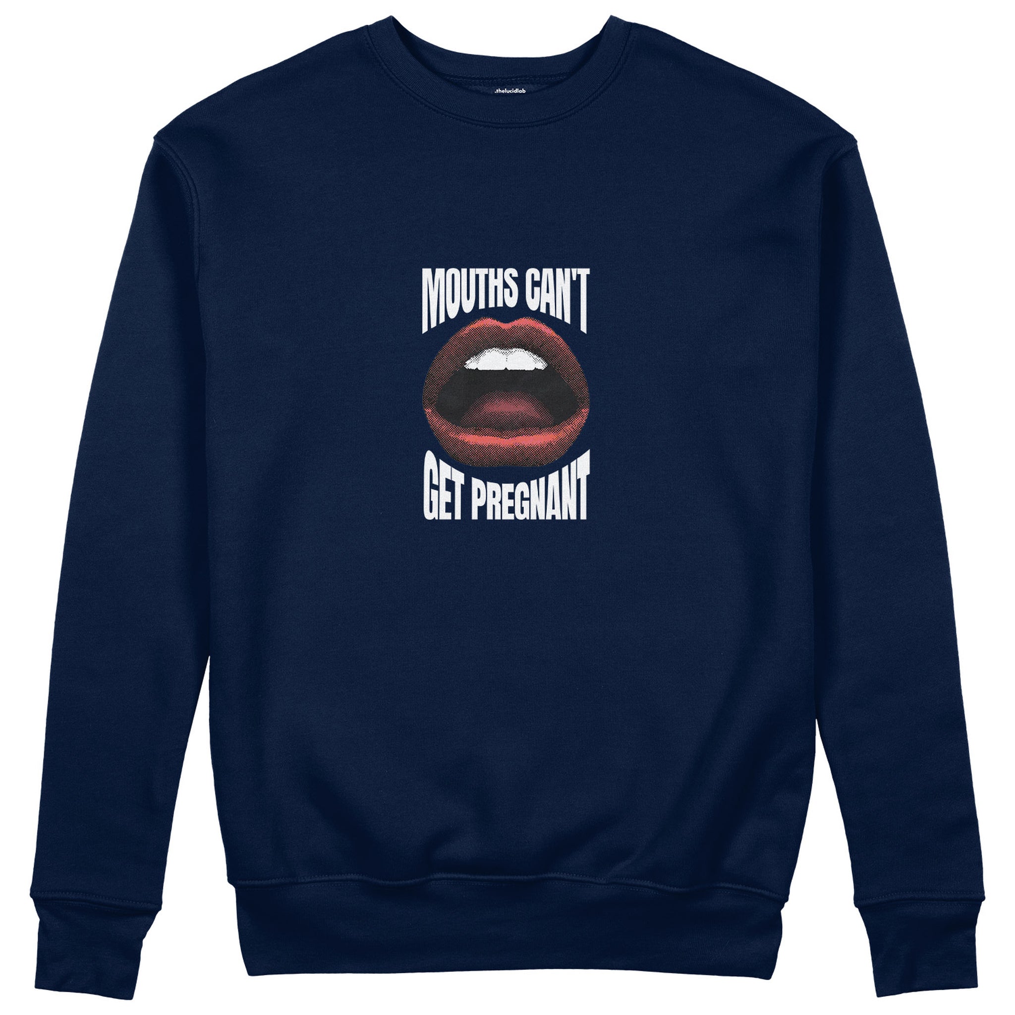 Mouths Can't Get Pregnant Sweatshirt - Lacivert - ön görünüm