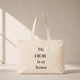 My Dior Is at Home Club Tote Bag – baskılı kanvas bez çanta