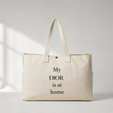 My Dior Is at Home Daily Tote Bag – baskılı kanvas bez çanta