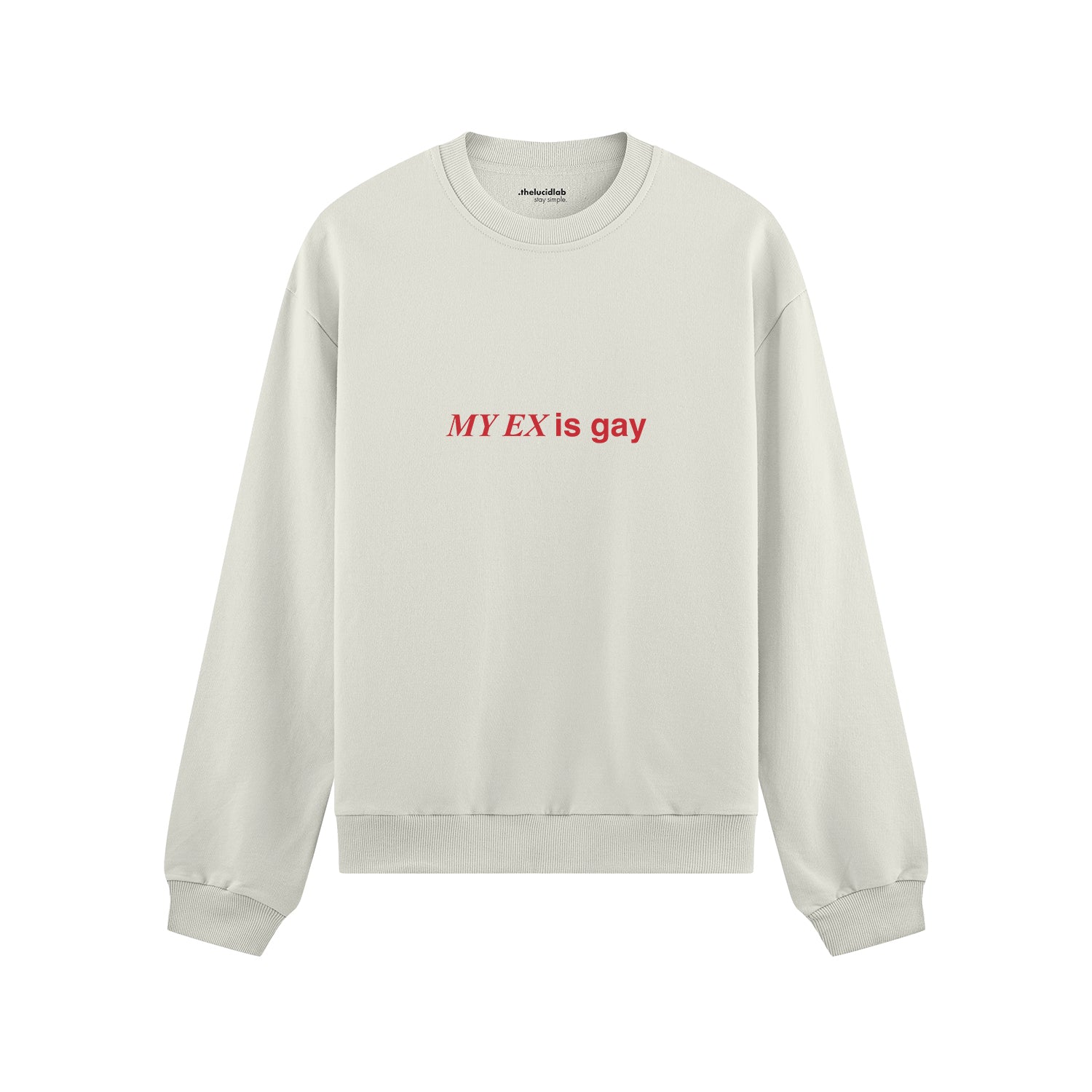 My Ex Is Gay Oversize Sweatshirt - Beyaz - ön görünüm