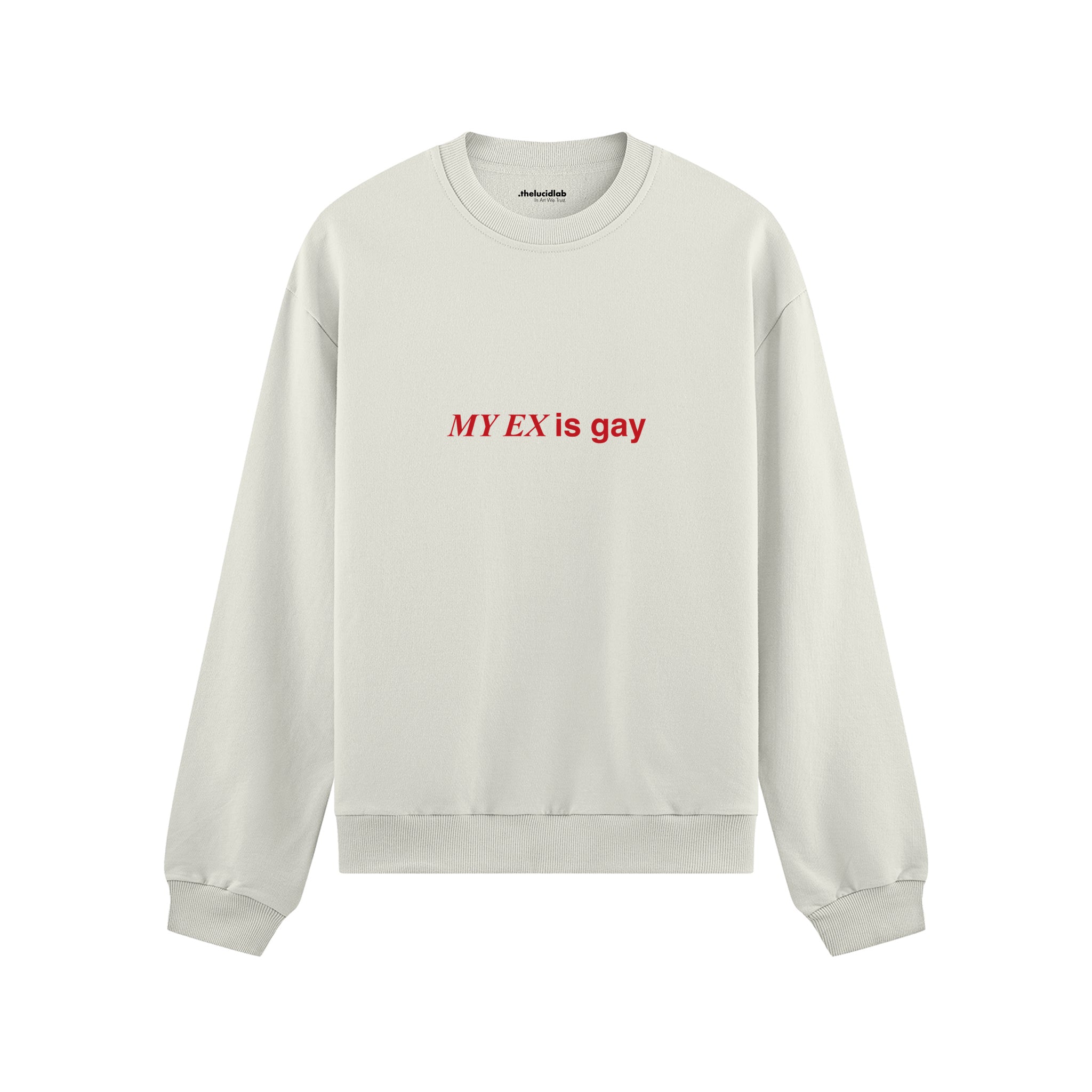 My Ex Is Gay Oversize Sweatshirt - Beyaz - ön görünüm