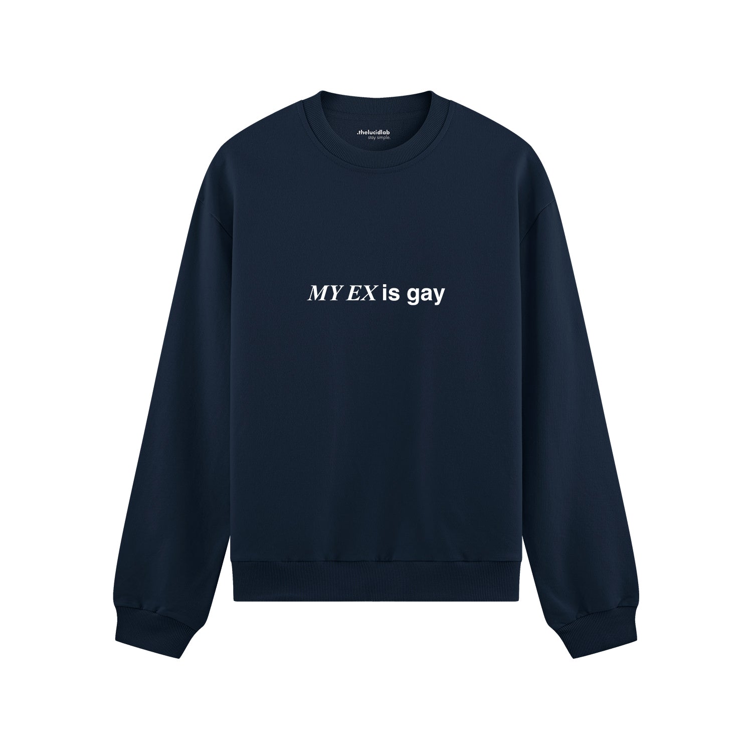 My Ex Is Gay Oversize Sweatshirt - Lacivert - ön görünüm