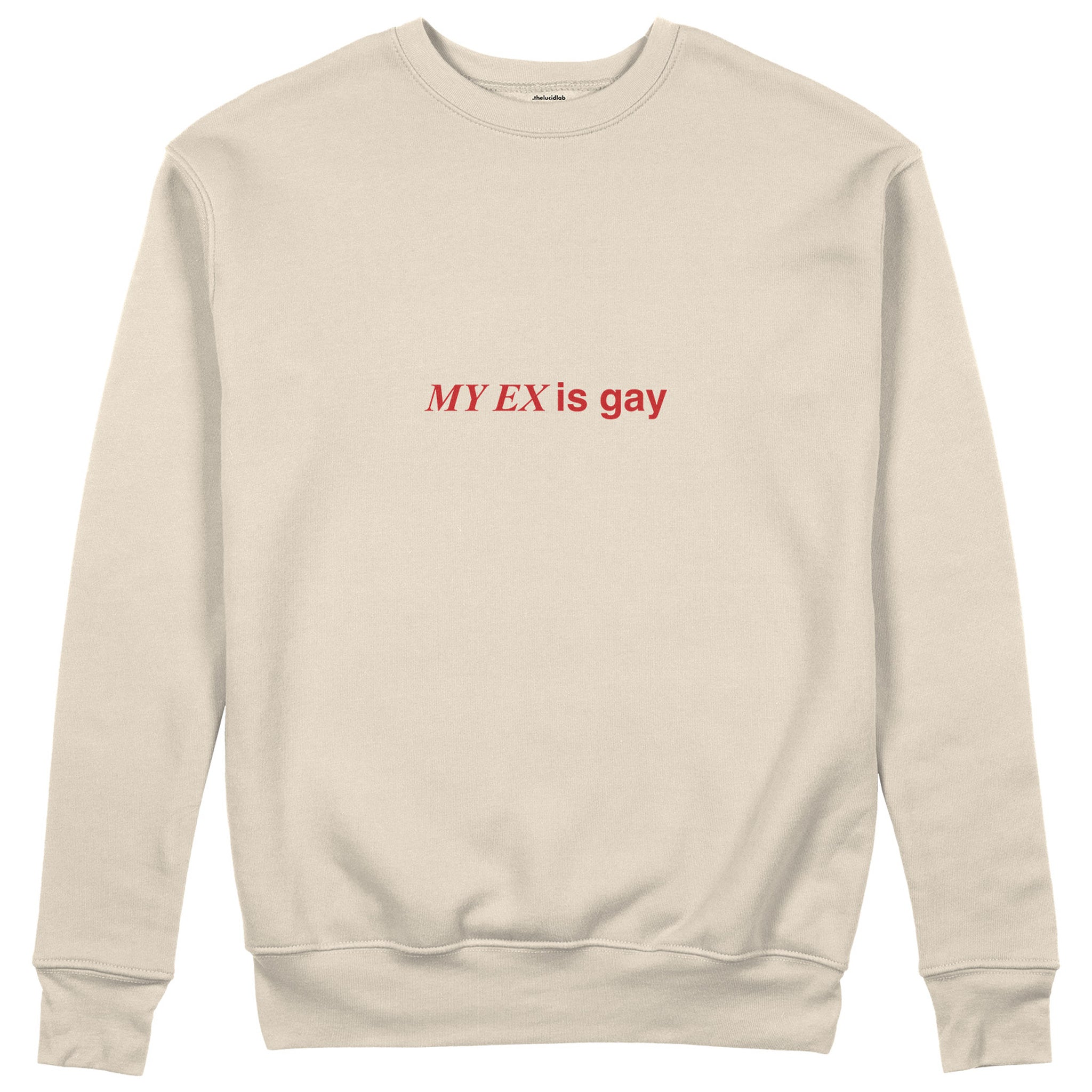 My Ex Is Gay Sweatshirt - Bej - ön görünüm