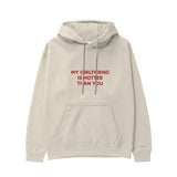 My Girlfriend Is Hotter Hoodie - Krem - ön görünüm