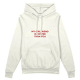 My Girlfriend Is Hotter Oversize Hoodie - Beyaz - ön görünüm