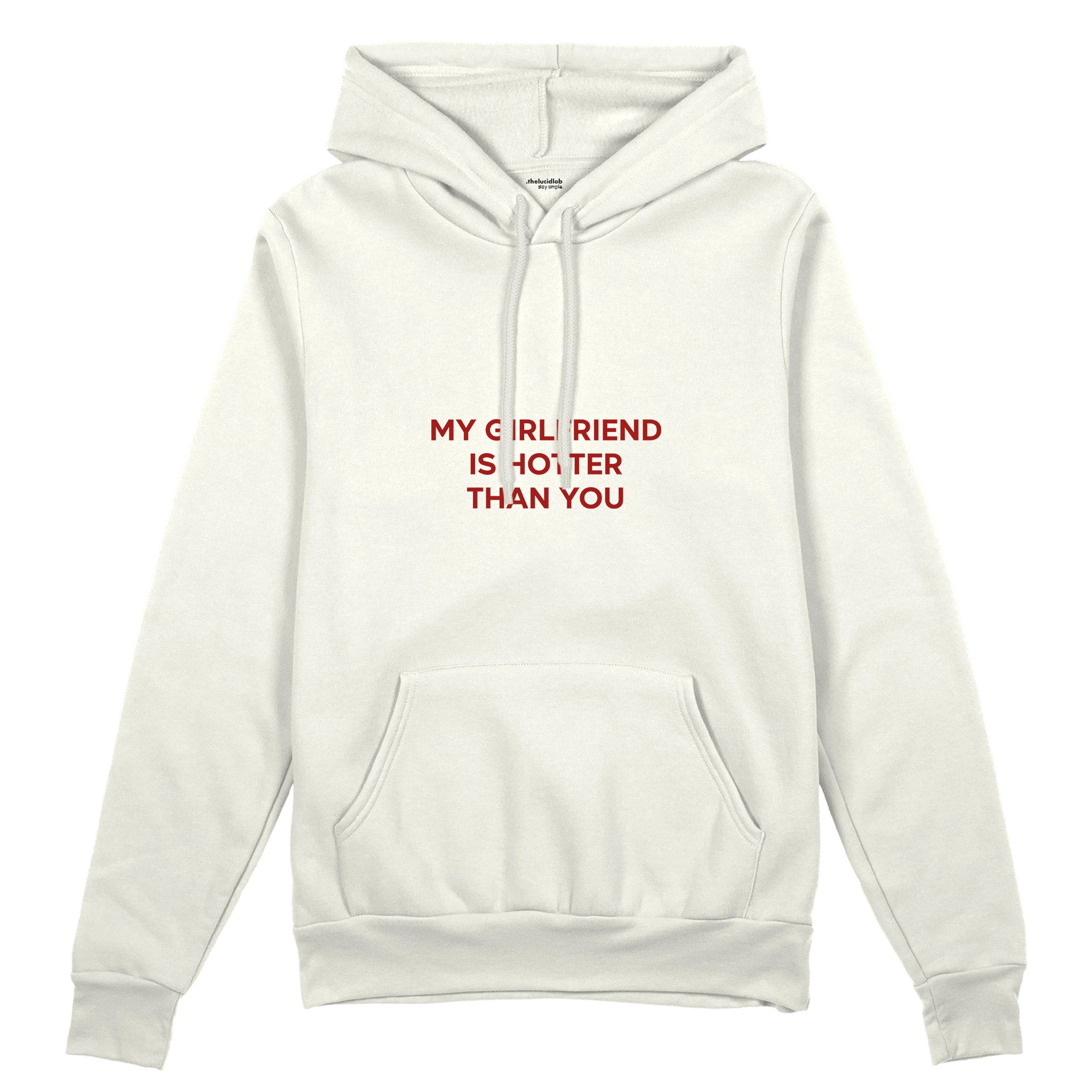 My Girlfriend Is Hotter Oversize Hoodie - Beyaz - ön görünüm