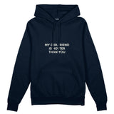My Girlfriend Is Hotter Oversize Hoodie - Lacivert - ön görünüm