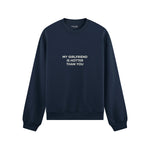 My Girlfriend Is Hotter Oversize Sweatshirt - Lacivert - ön görünüm