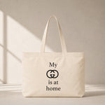 My Gucci Is at Home Club Tote Bag – baskılı kanvas bez çanta